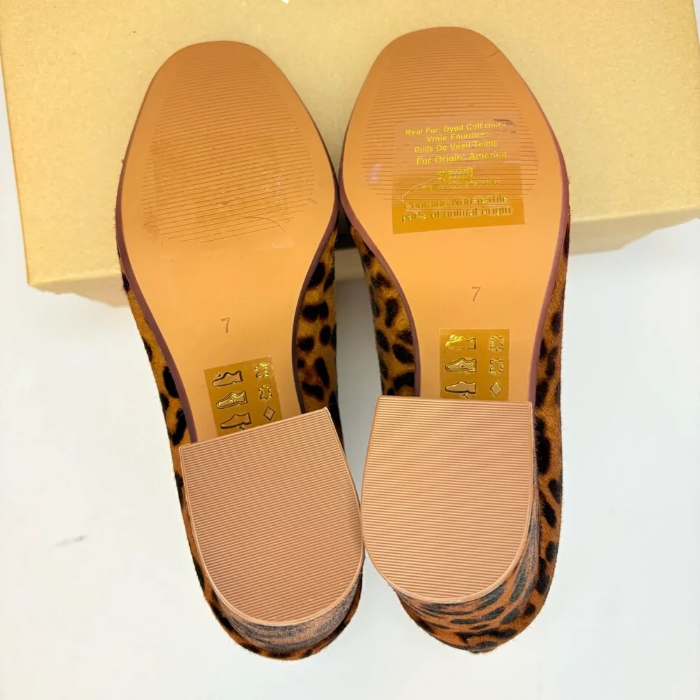 Madewell Front Zip Leopard Calf Hair Maple Syrup Multi Ankle Booties Sz7 Mobwife